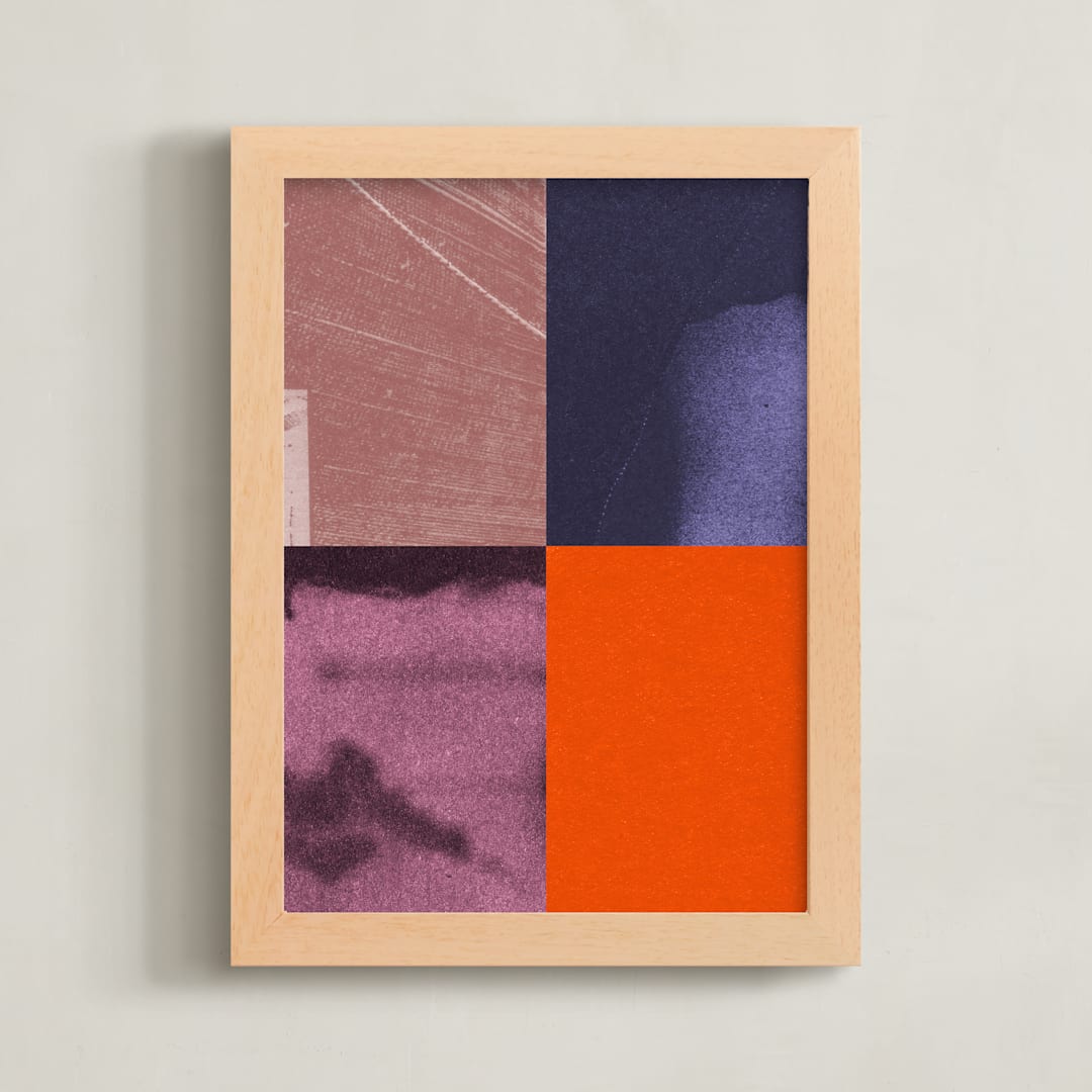 "Quartet 3" - Art Print in Crimson by Sumak Studio - Framed