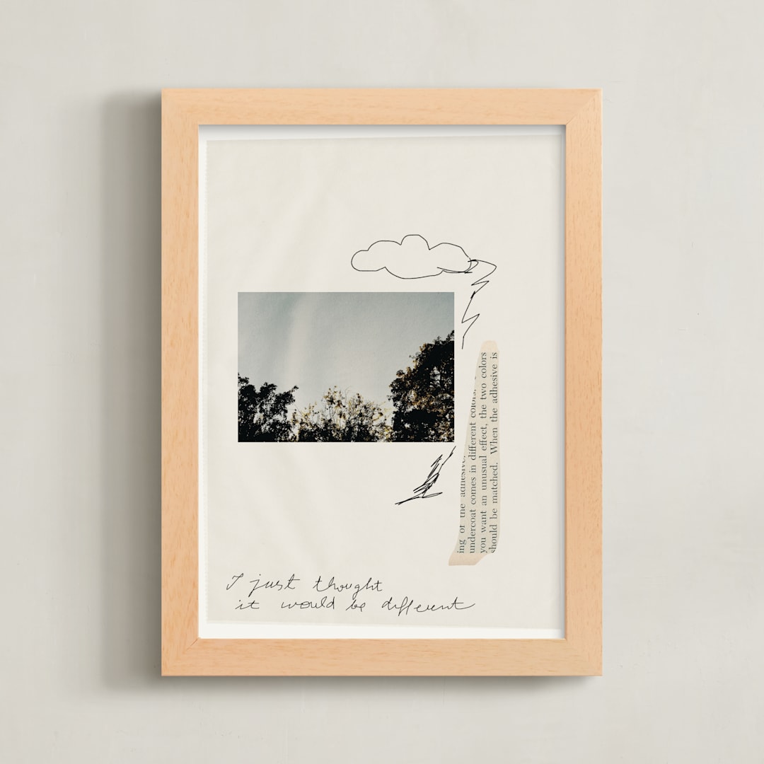 "Sky is the Limit 1" - Art Print in Sand by Maja Cunningham - Framed