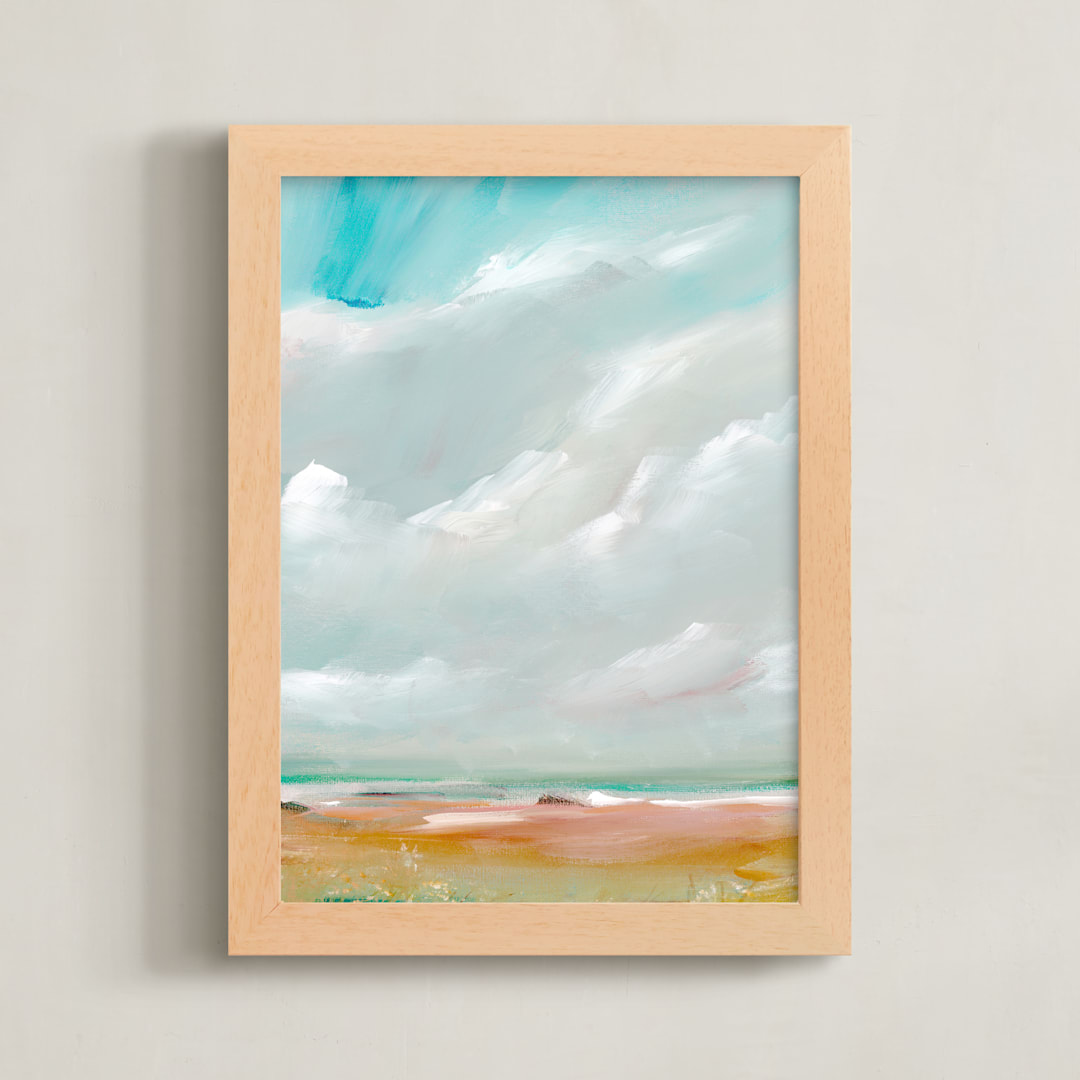 "Sea Shore" - Art Print in Sky by Lindsay Megahed - Framed