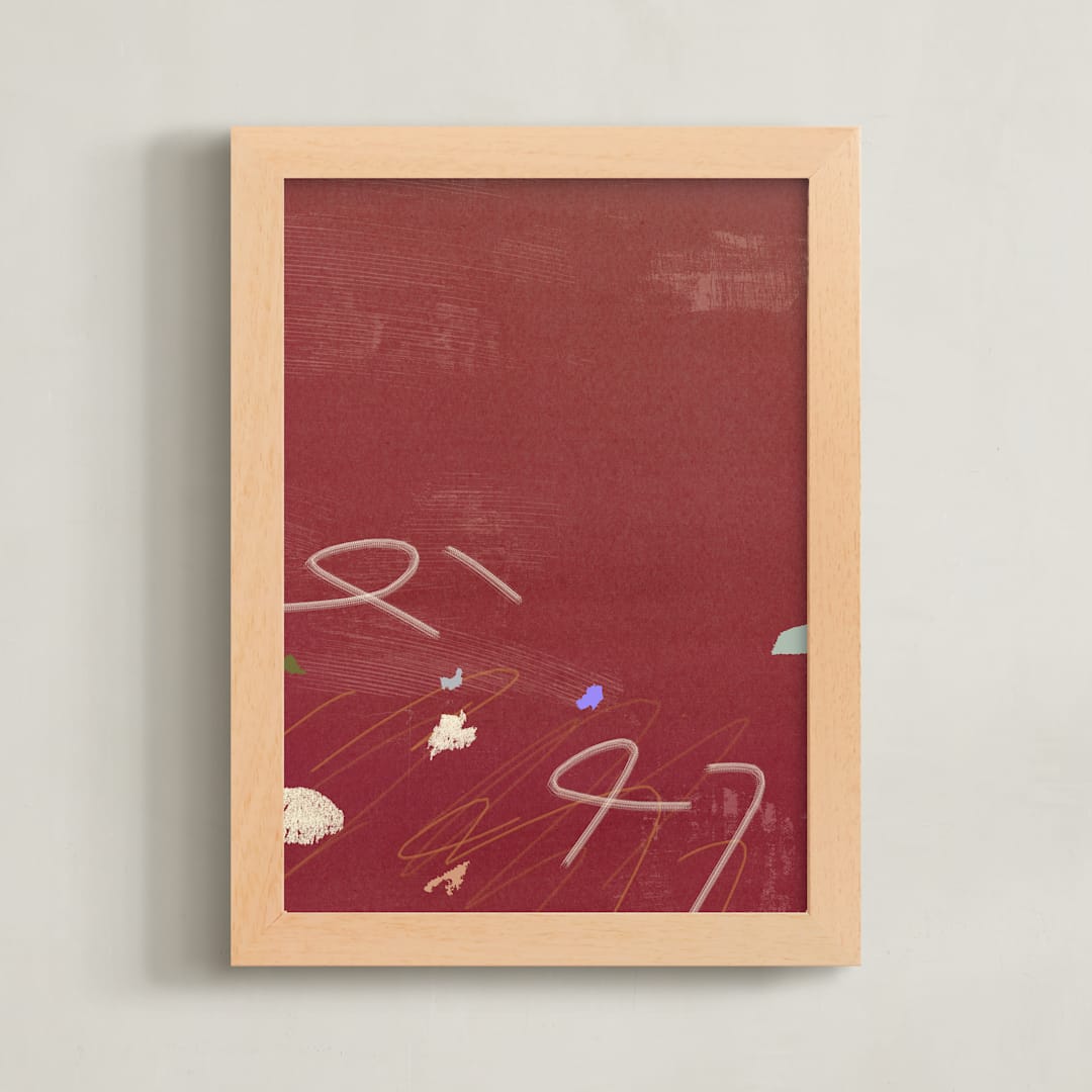 "Room Eleven 1" - Art Print in Crimson Red by Shiho Whitehead - Framed
