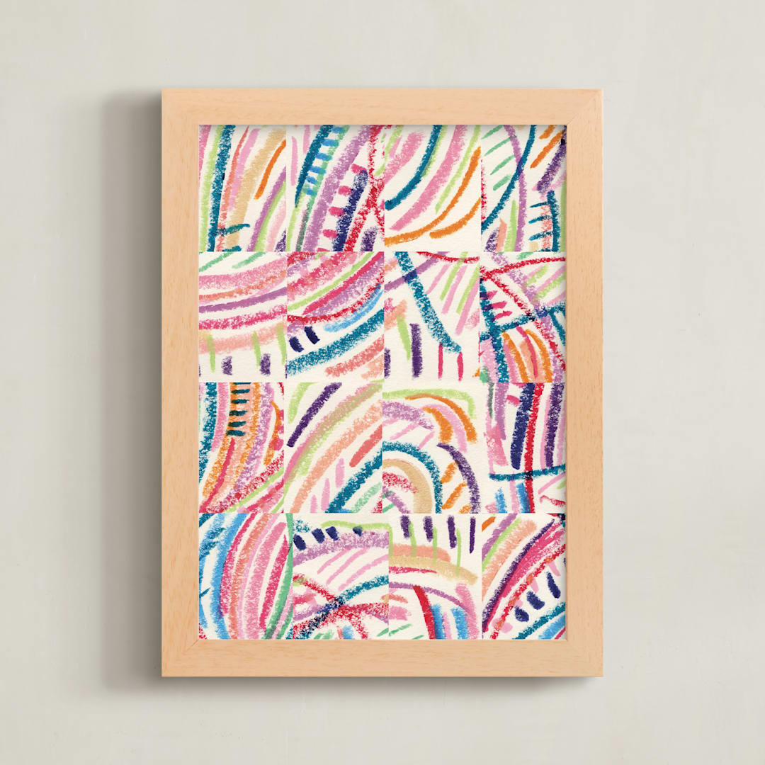 "Color Puzzle" - Art Print in Warm Tropics by Ro Pacifico - Framed