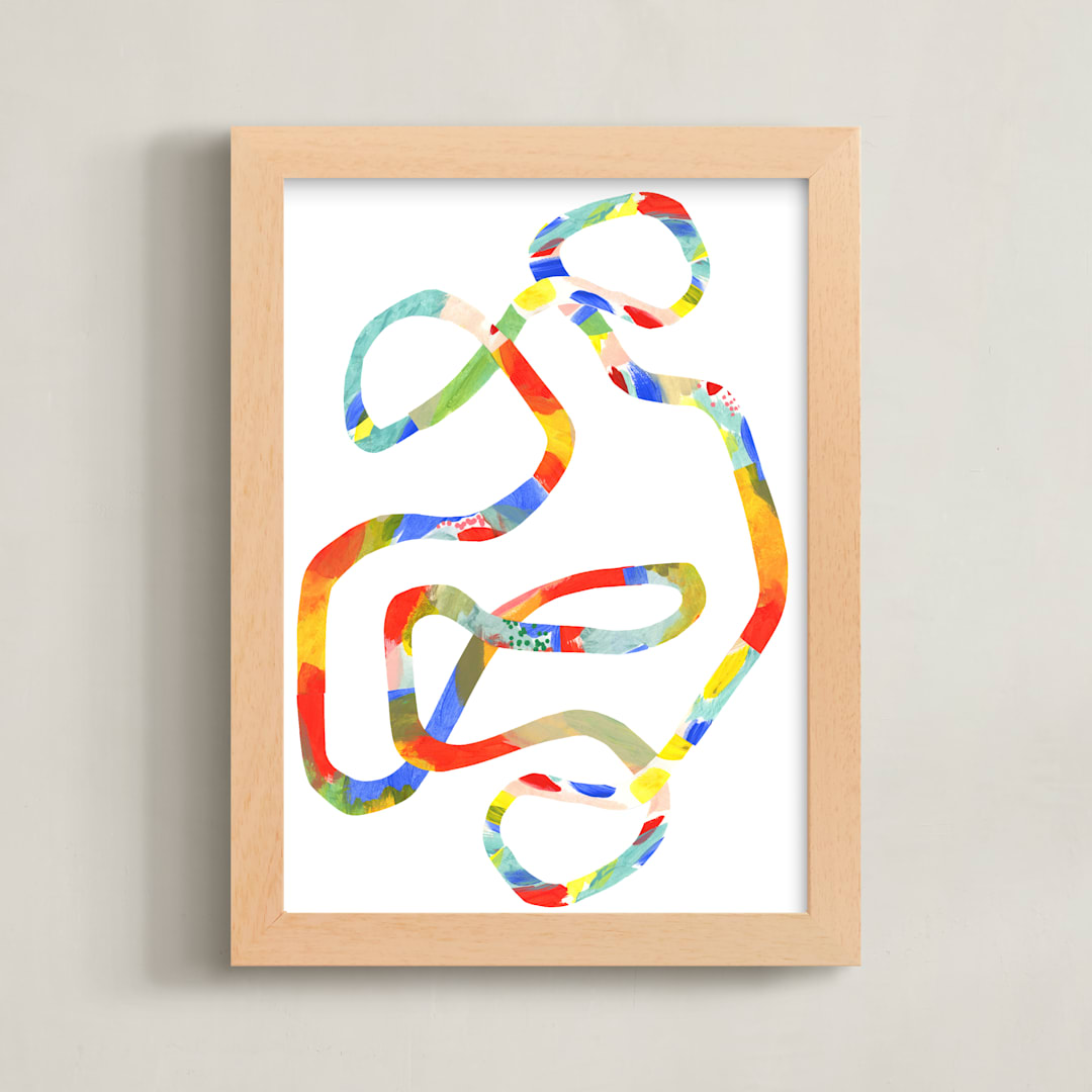 "Tangle" - Art Print in Rainbow by Nadia Hassan - Framed