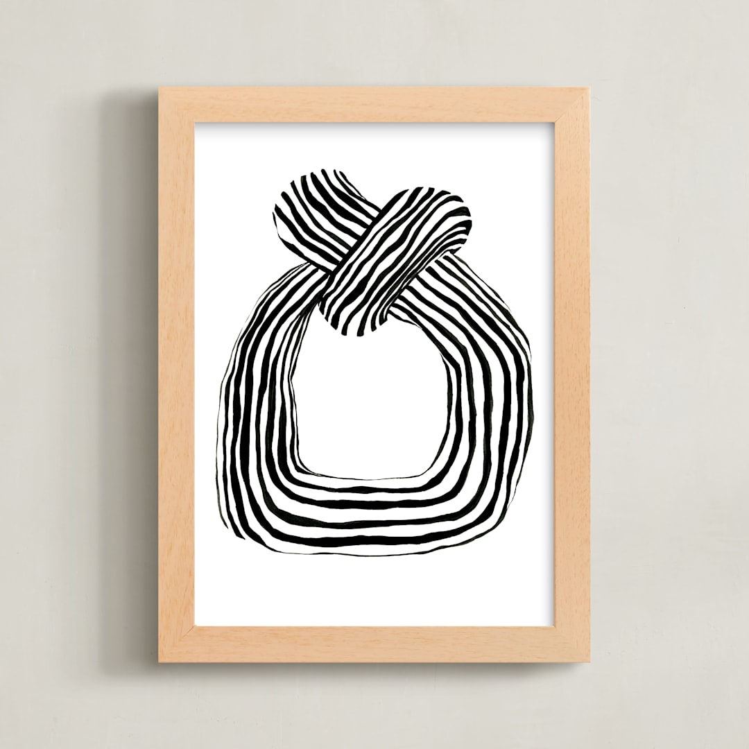 "Flowy" - Art Print in Noir by Pati Cascino - Framed