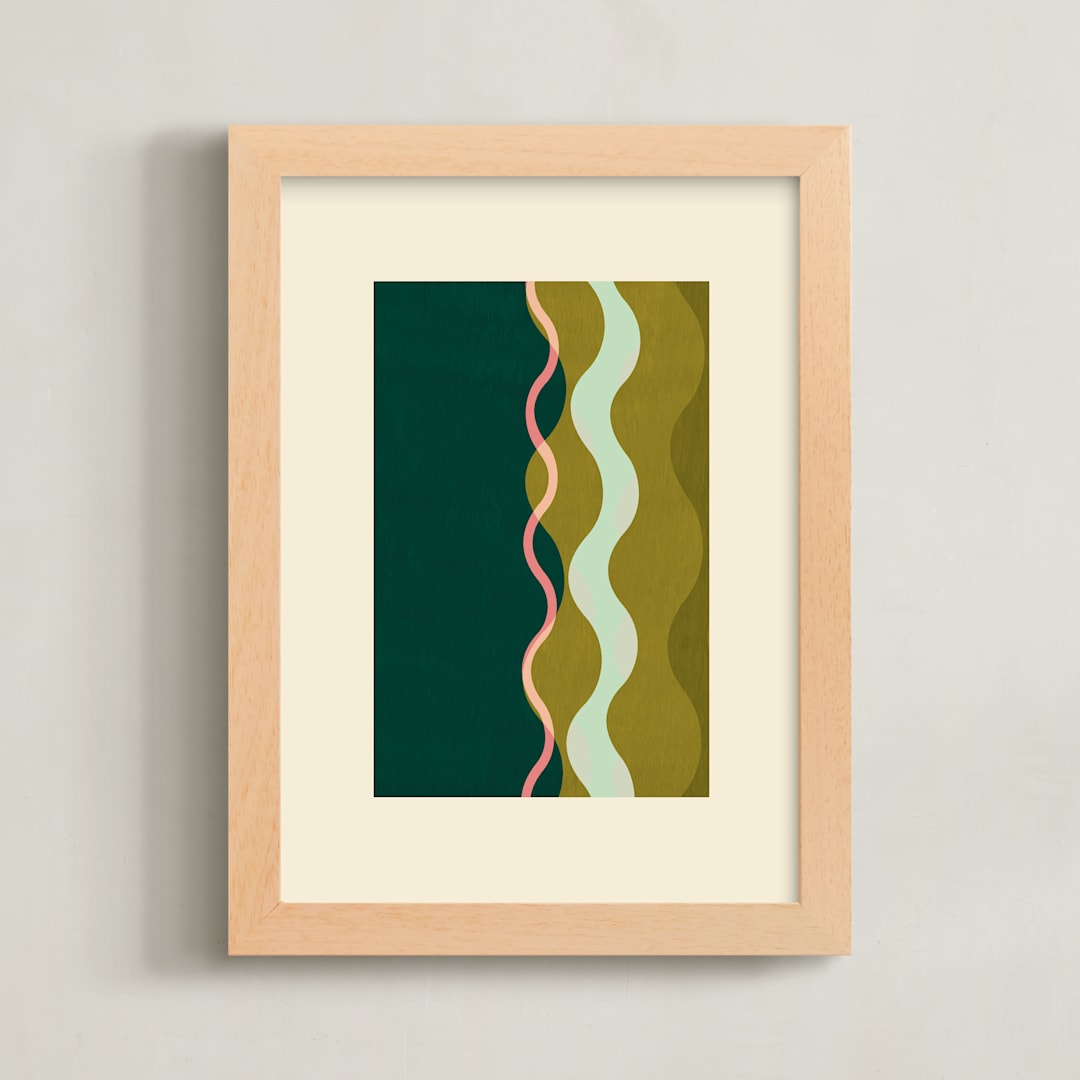 "Transparent Waves" - Art Print in Forest by Baumbirdy - Framed