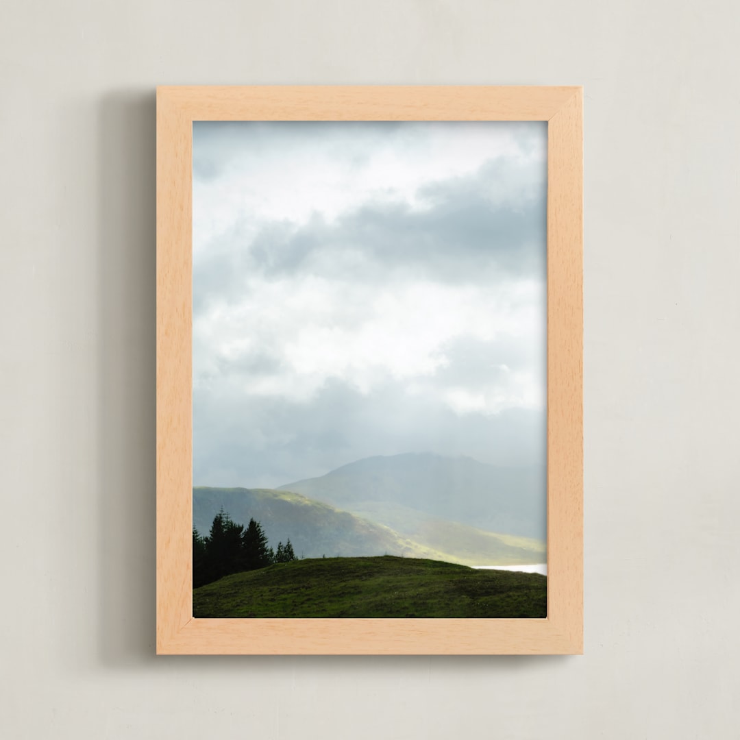 "Highland View 1" - Art Print in Cloud Gray by Jacquelyn Sloane Siklos - Framed