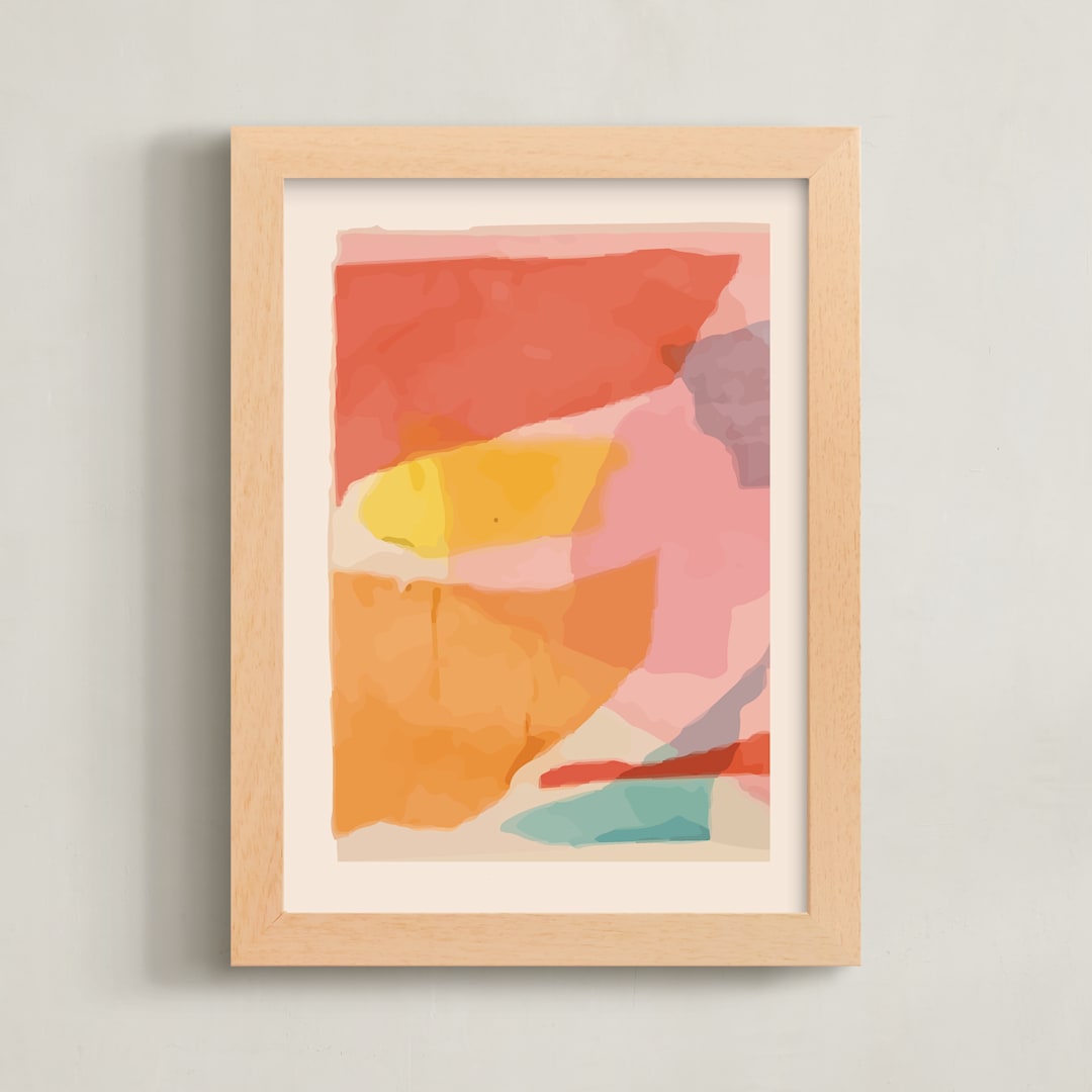 "TISSUES I" - Art Print in Orangesque by Stefania Copertini - Framed