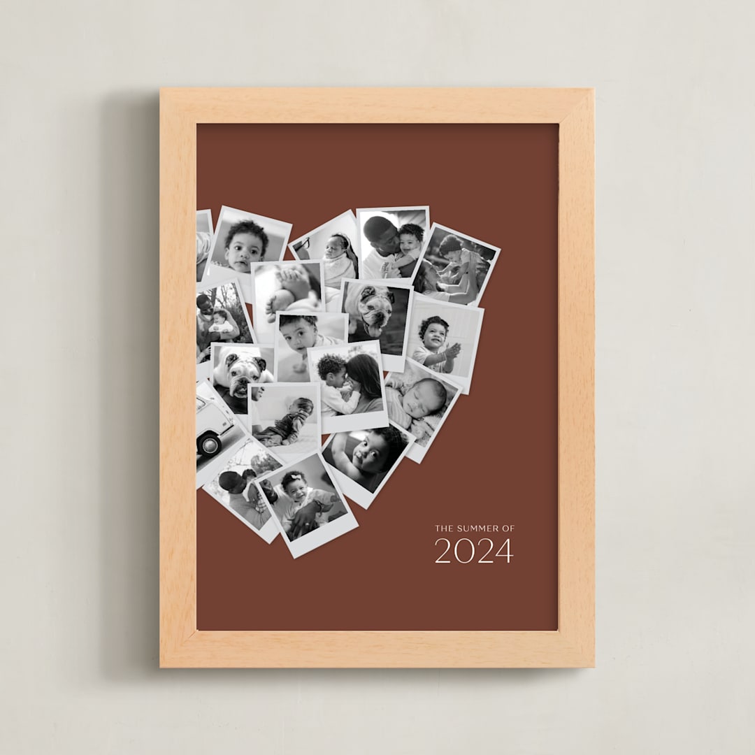 "Modern Heart Snapshot Mix® Warm Tones" - Framed Photo in Rustique by Minted - Framed