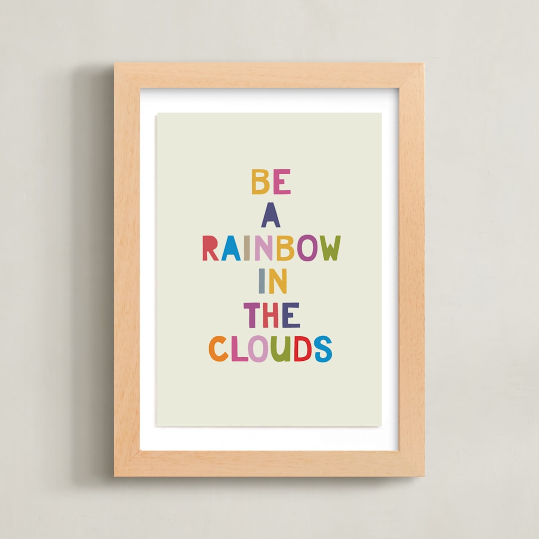 "Rainbow in a Cloud" - Art Print in Rainbow by Hanna M - Framed