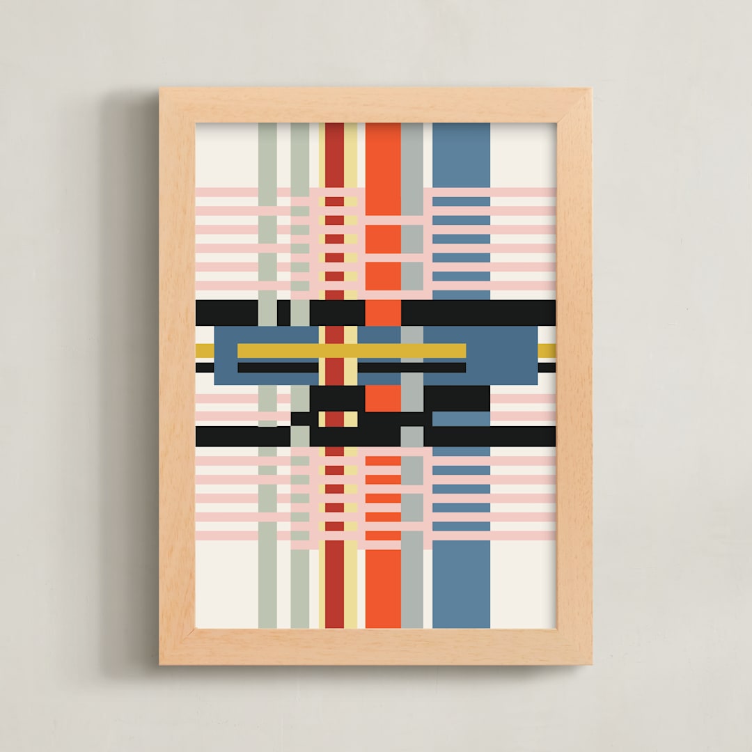 "Weaving" - Art Print in Blush by Stefania Copertini - Framed