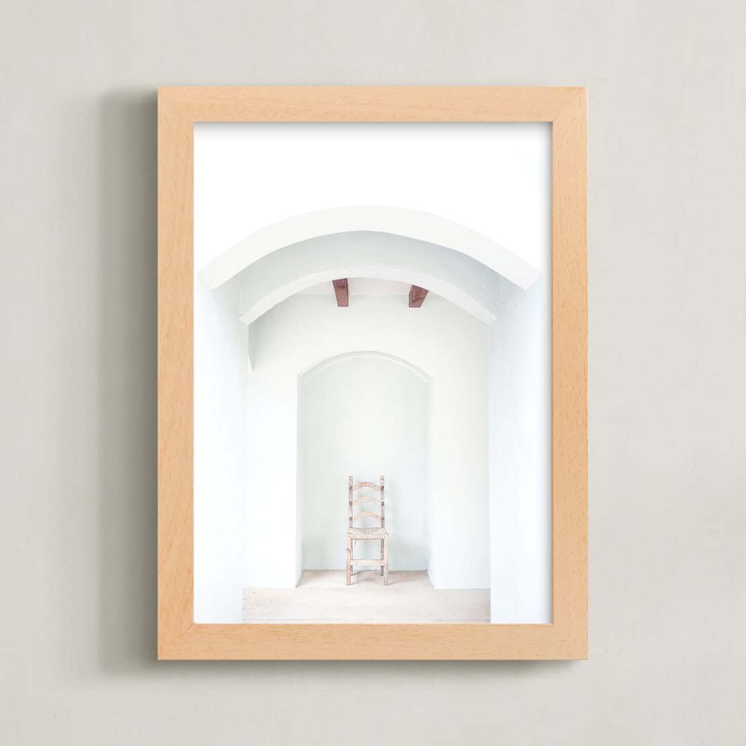 "Seated in Greece II" - Art Print in white by Kaitie Bryant - Framed