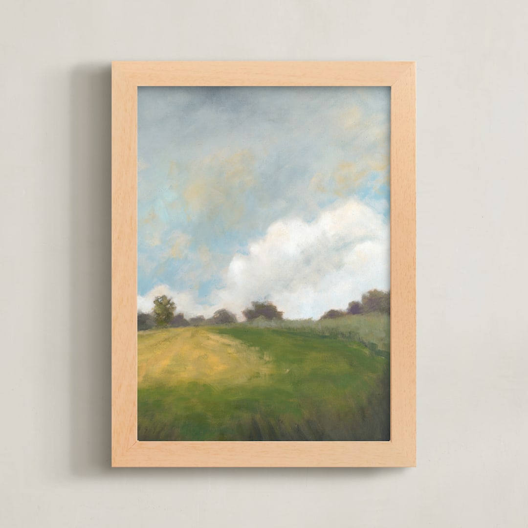 "Summer Path" - Art Print in Summer Green by Stephanie Goos Johnson - Framed