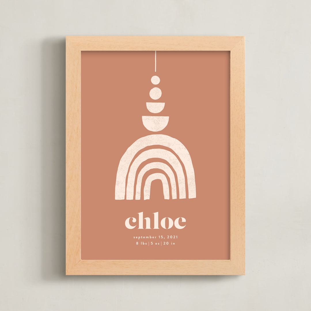 "Boho Geo Mobile" - Personalized Art Print in Toffee by Iveta Angelova - Framed