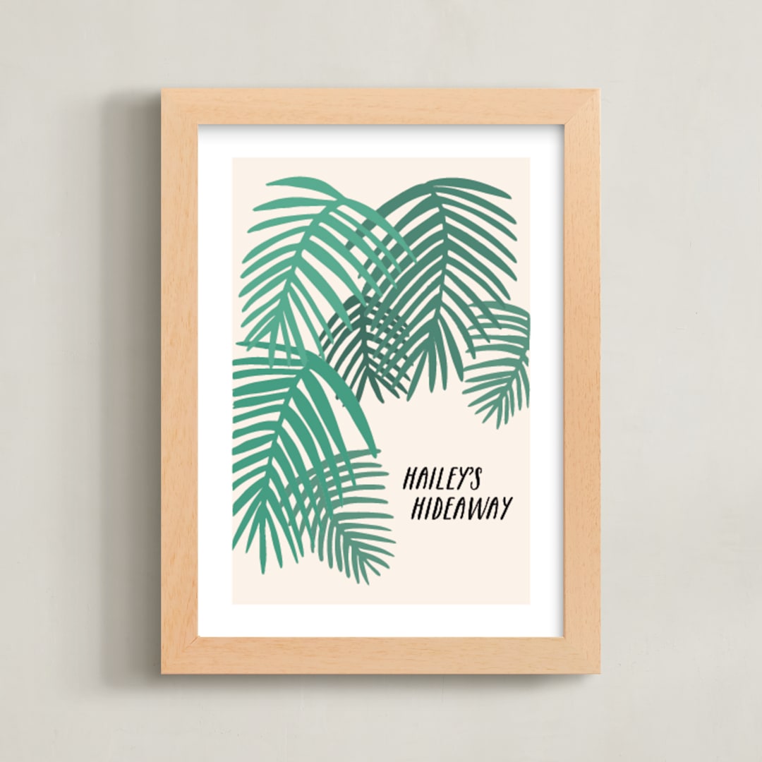 "Tropical Dreaming" - Personalized Art Print in Tropical Blush by Alicia Schultz - Framed