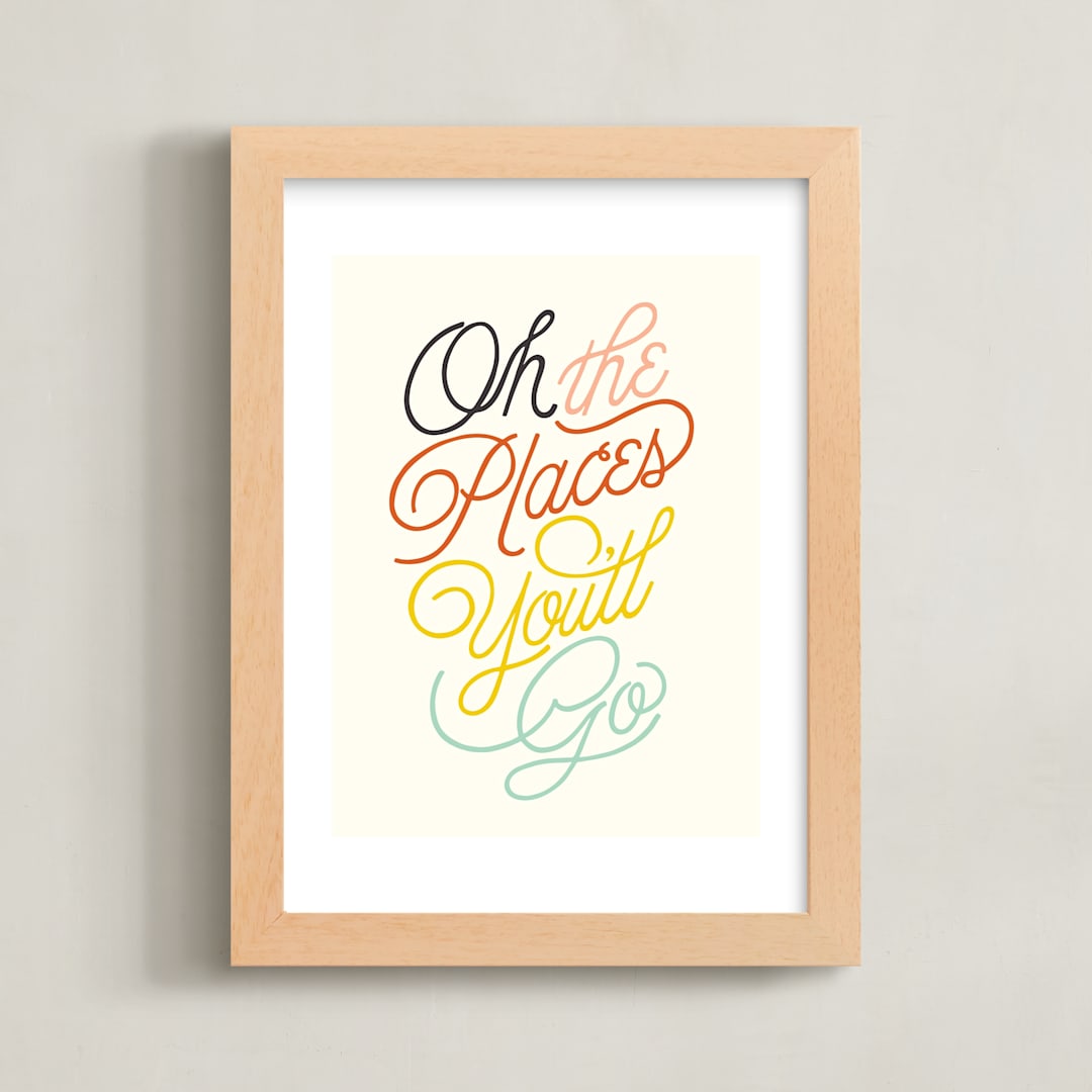 "Going Places" - Art Print in Rust by Yours Madly - Framed