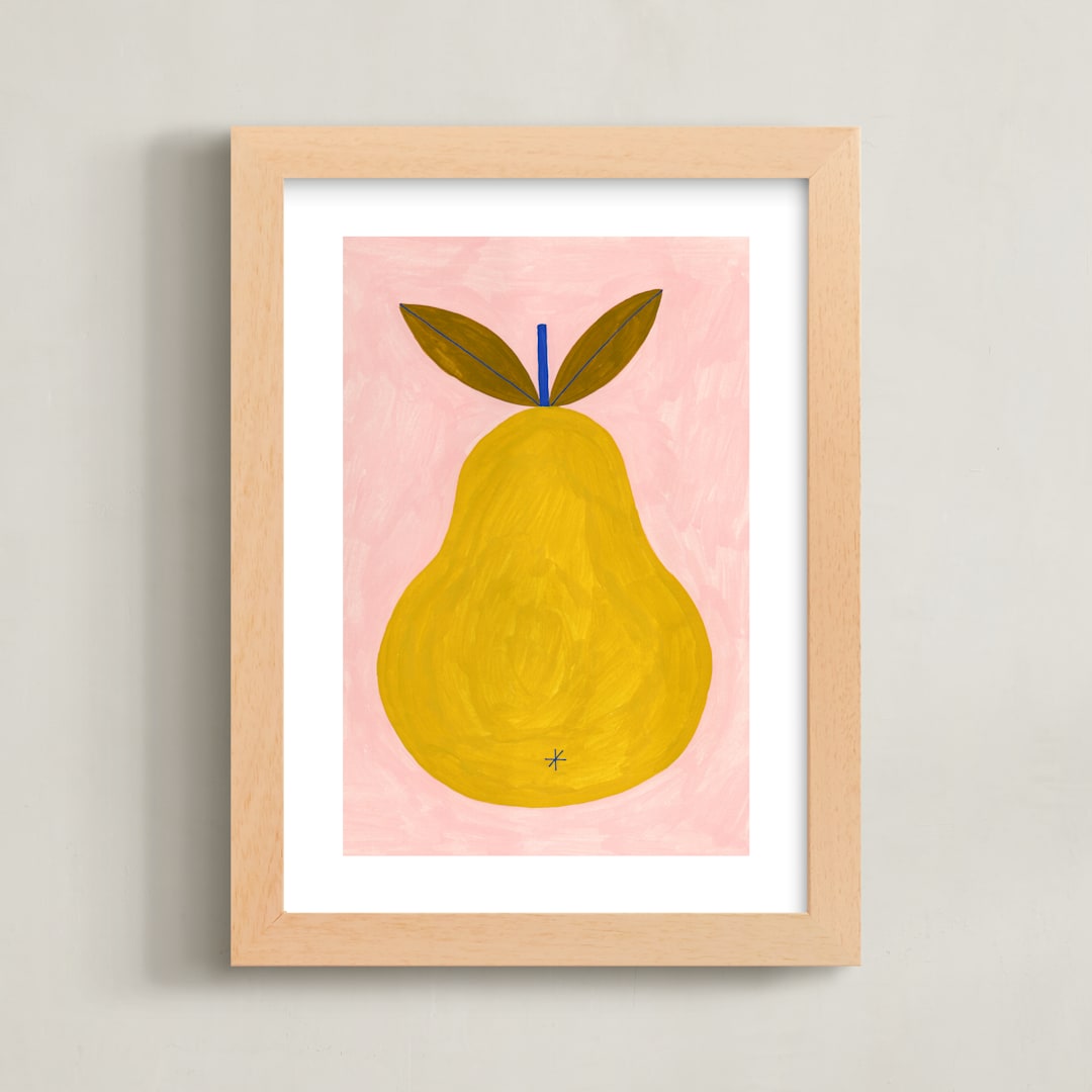 "Barlett Pear" - Art Print in Mustard by Ana Toro - Framed