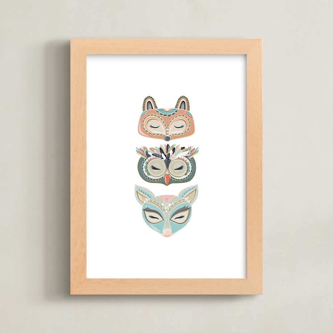"Into the Woods" - Art Print in Ocean by Sarah Green - Framed