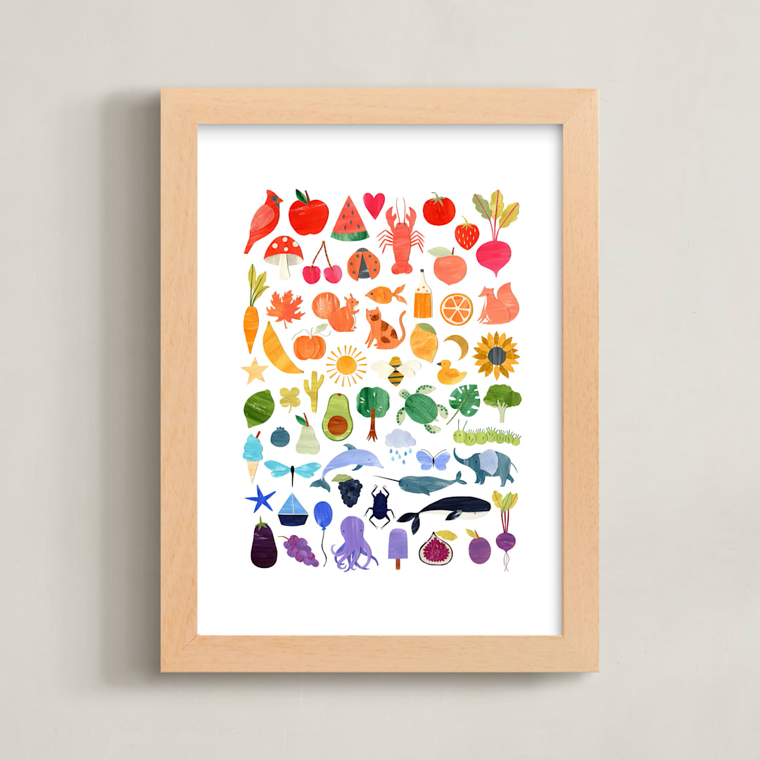 "paper rainbow" - Art Print in Rainbow by Sarah Knight - Framed