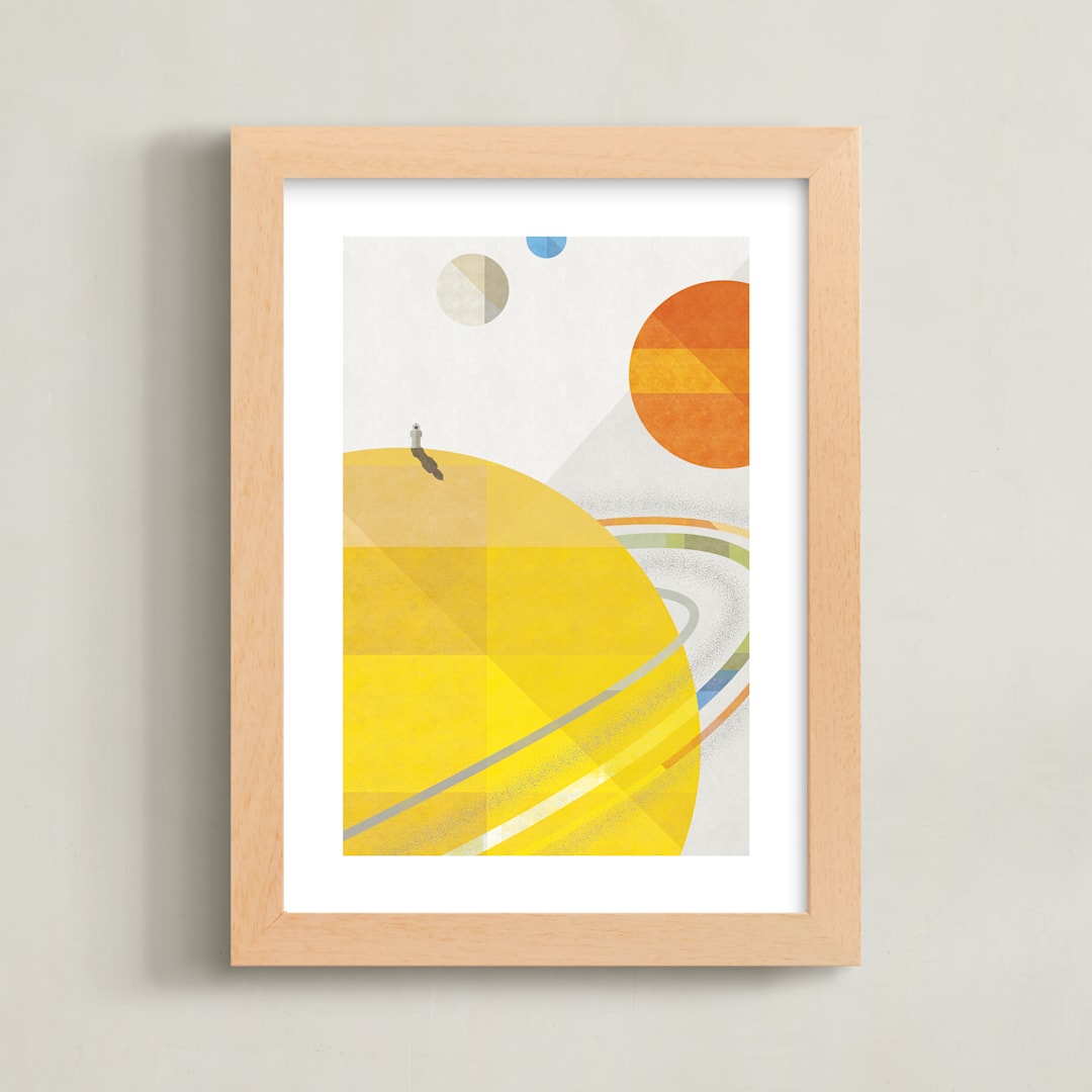 "Space Voyage" - Art Print in Saturn by Robert and Stella - Framed
