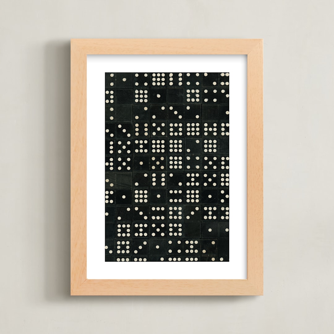 "Double Nine Dominoes" - Art Print in Onyx by Heather Schertzer - Framed