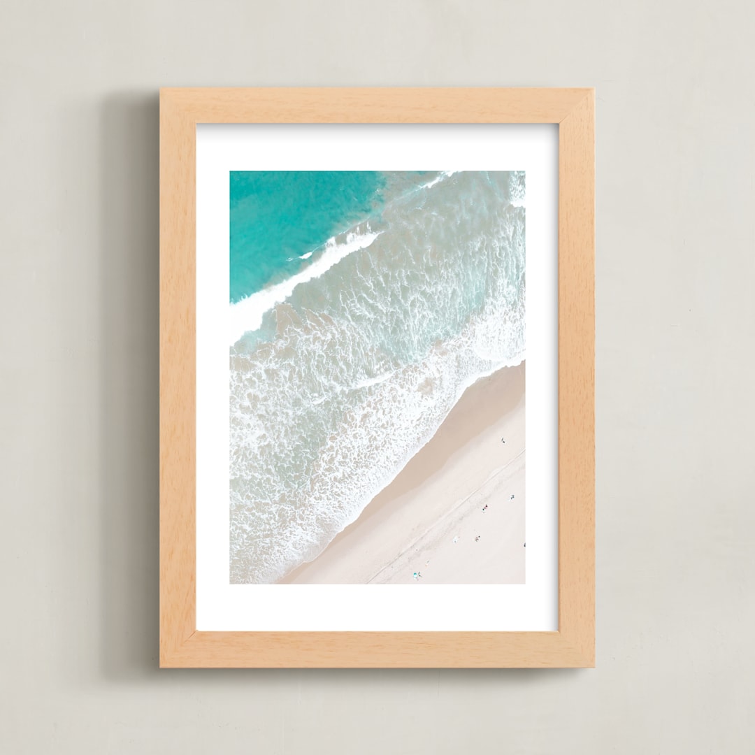 "Inbetween" - Art Print in turquoise by Caroline Mint - Framed