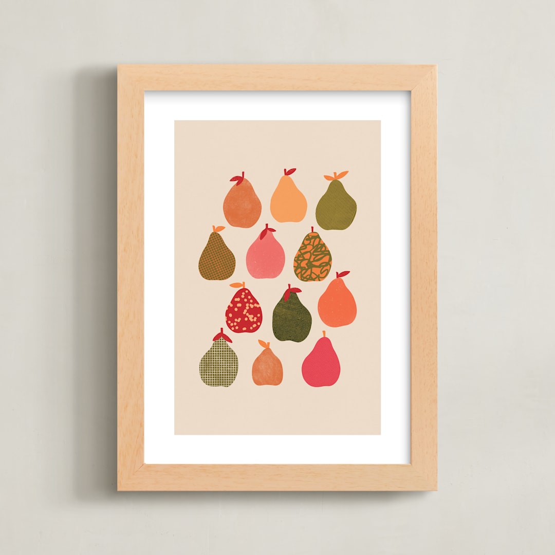 "Pears" - Art Print in Sherbet Multi by Alisa Galitsyna - Framed
