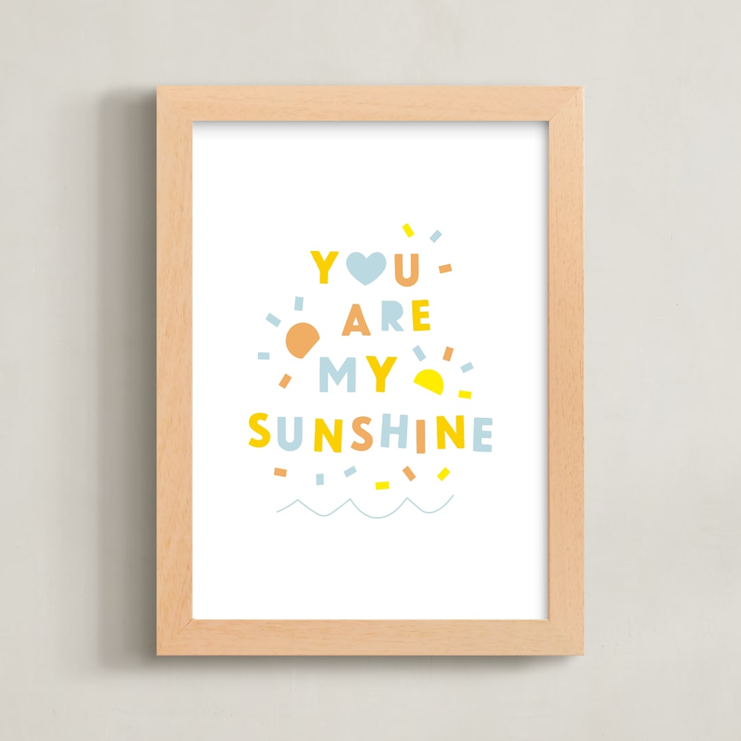 "Sunshine Letters" - Art Print in Pastel by Ariel Rutland - Framed