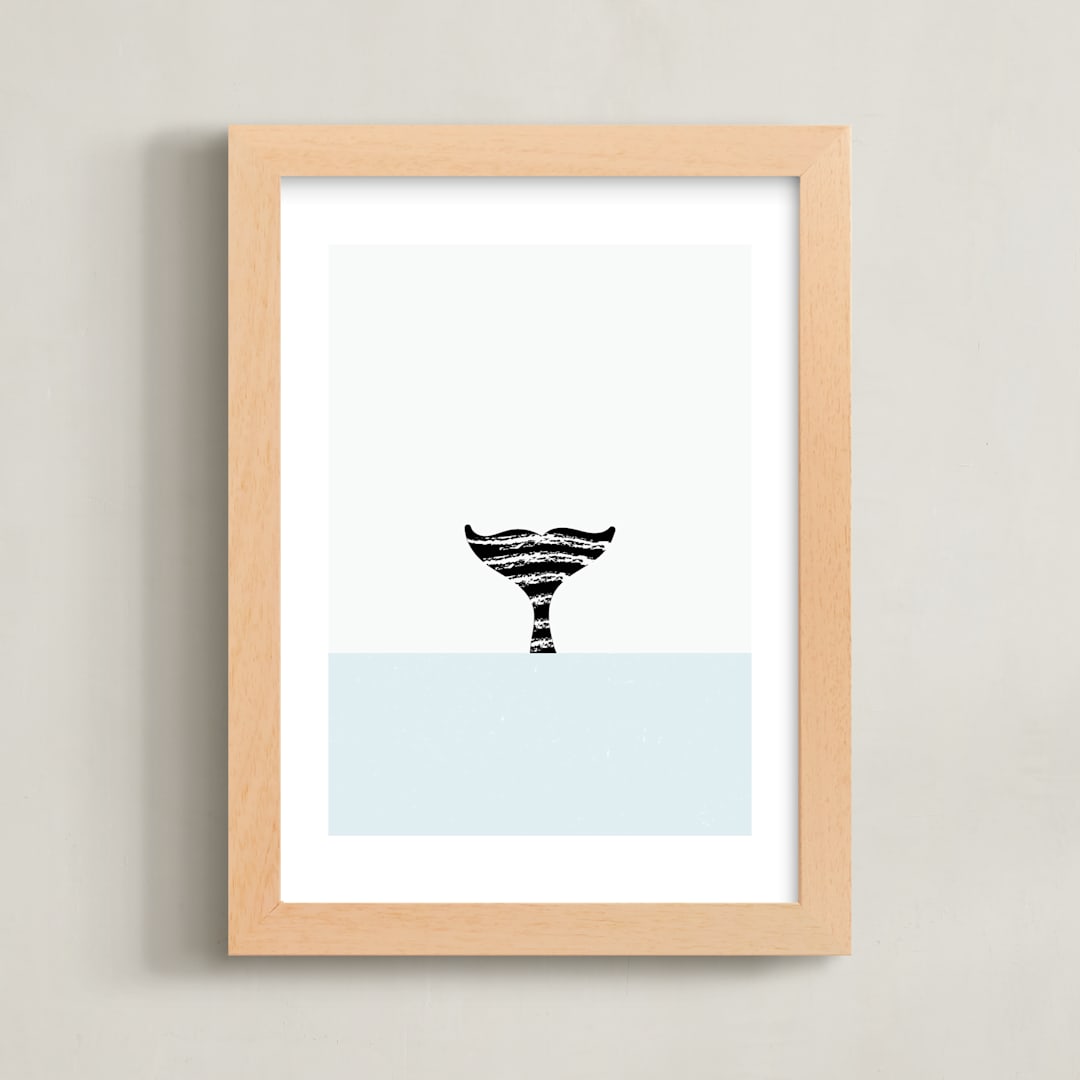 "Whale of a Tale" - Art Print in Surf by Alicia Youngken - Framed