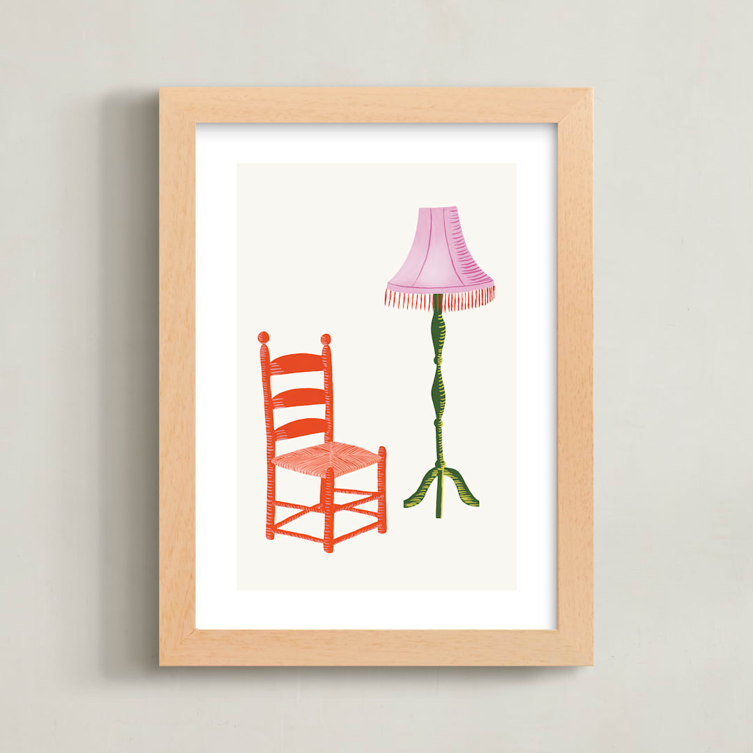 "A Doll's House 2" - Art Print in Pretty Pink by Sarah Knight Davis - Framed