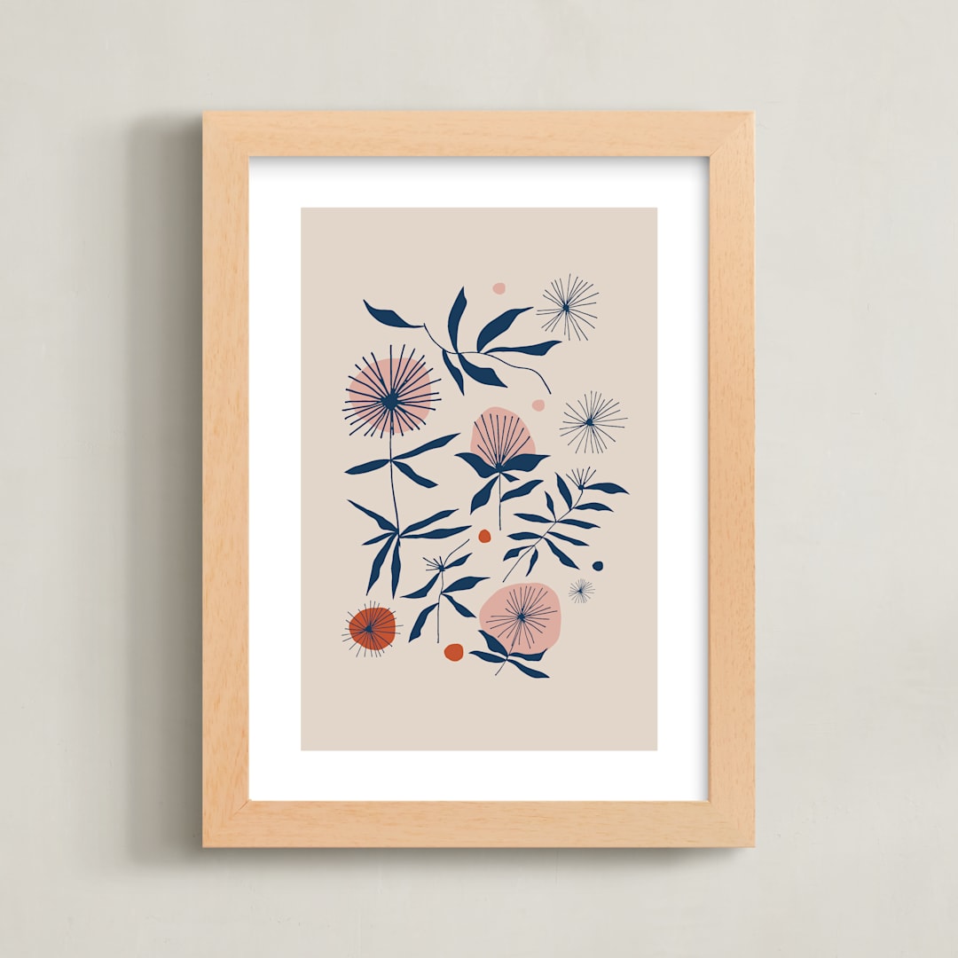 "Vintage Floral Set I" - Art Print in Vintage by Kate Capone - Framed