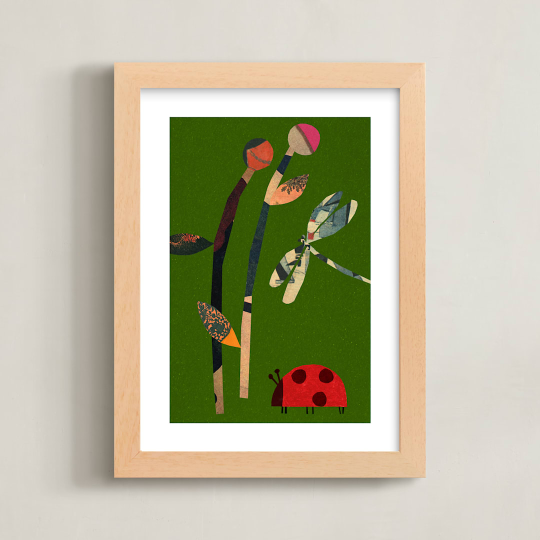 "On the Ground 1" - Art Print in Leaf by Sumak Studio - Framed