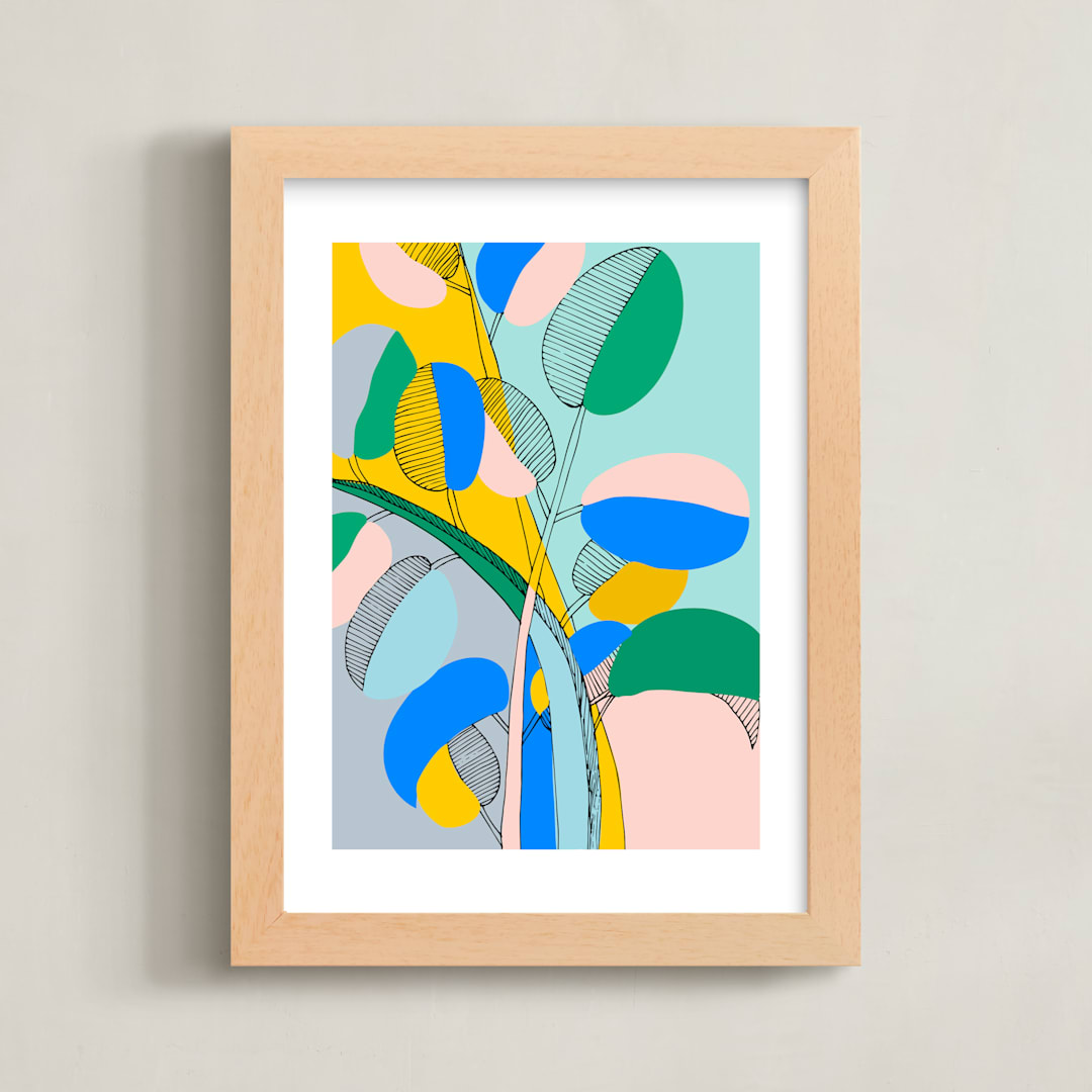 "Plant Paradise #2" - Art Print in Dandelion by Nikita Jariwala - Framed
