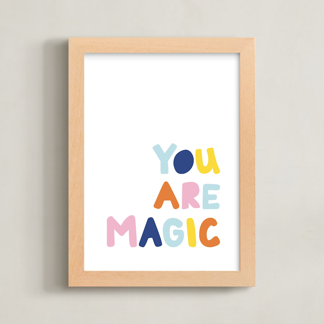 "Colorful - You are Magic" - Art Print in Sky by Jessica Prout - Framed