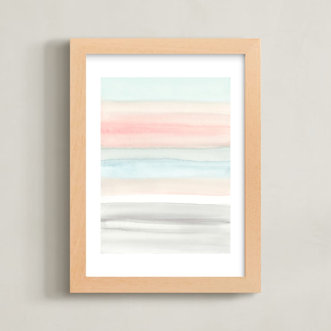 "Summer Horizon" - Art Print in White by Little Valley Studio - Framed