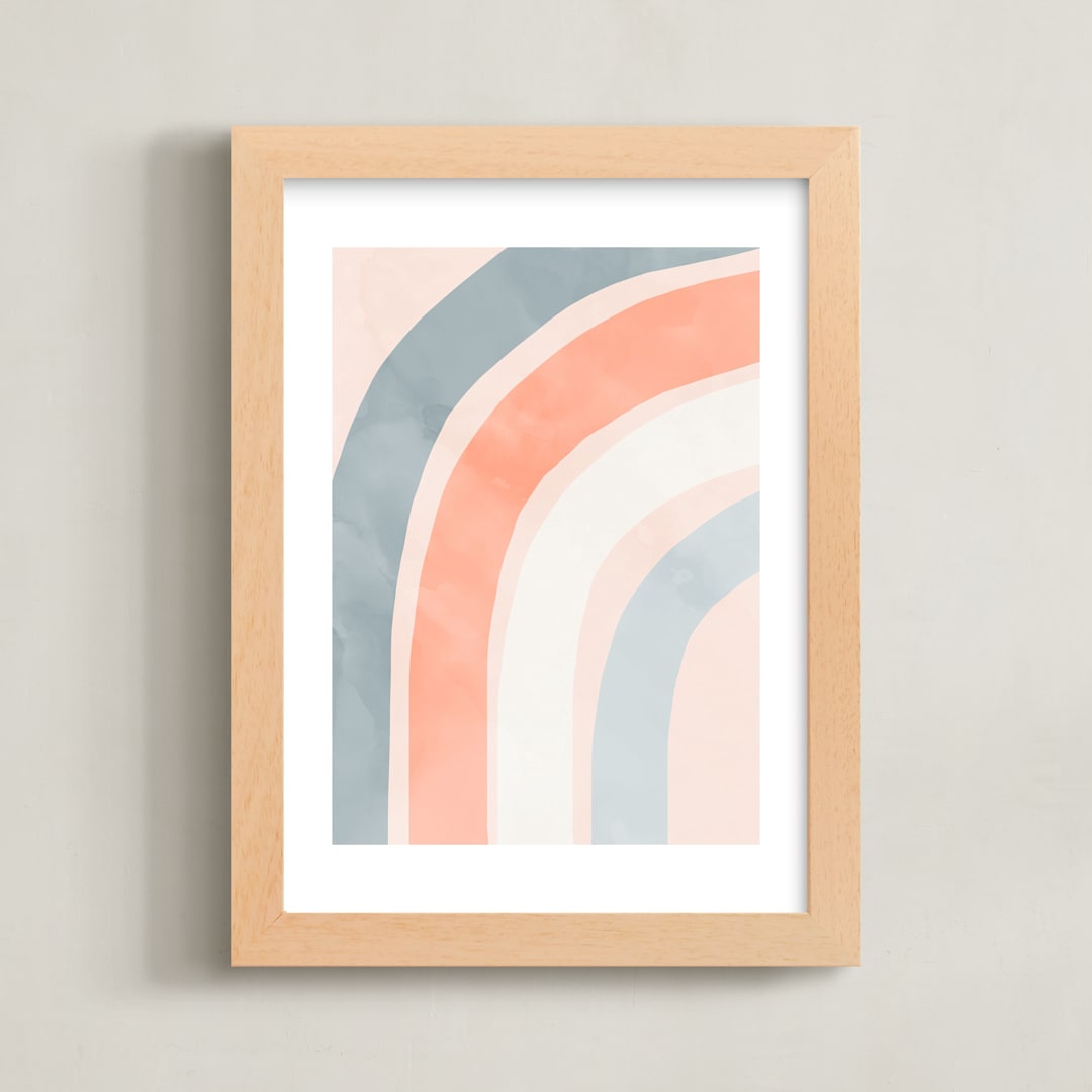 "Spring Rainbow" - Art Print in Blush by Iveta Angelova - Framed