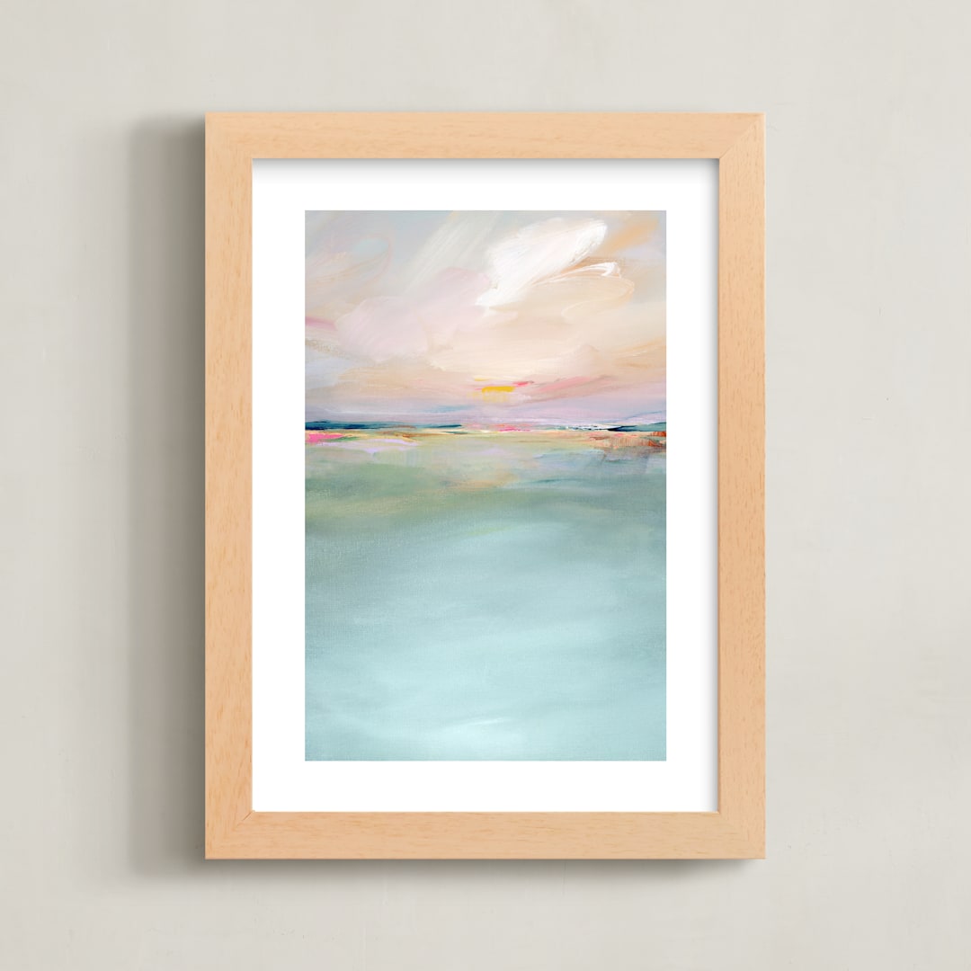 "Summer Retreat" - Art Print in Pool by Lindsay Megahed - Framed