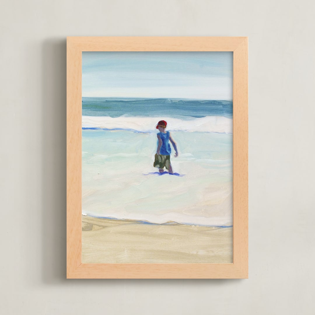 "Oxnard Zachary I" - Art Print in Cerulean Blue by Annie Seaton - Framed