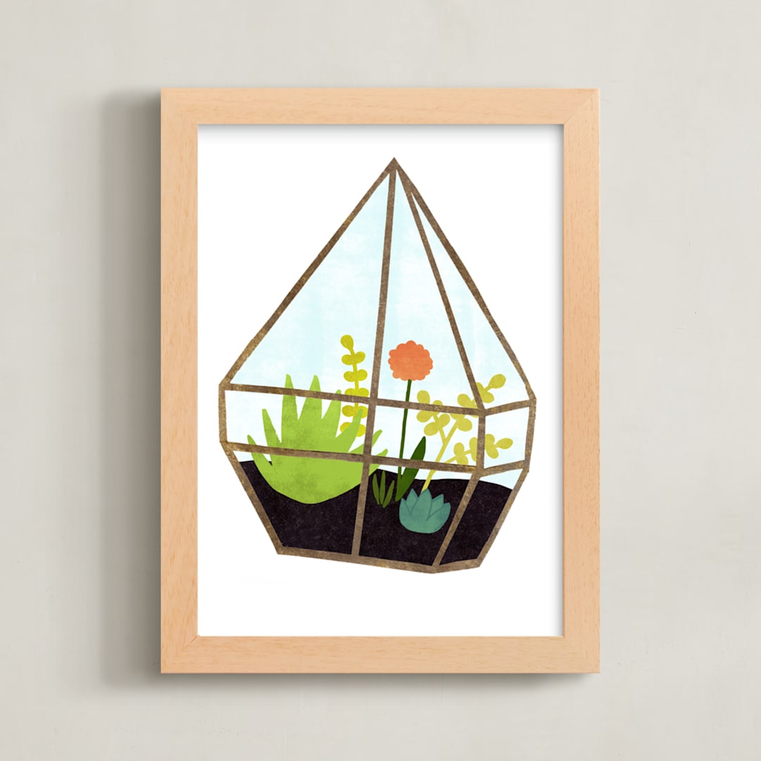 "Terrarium 1" - Art Print in Fern by Kelly Nasuta - Framed