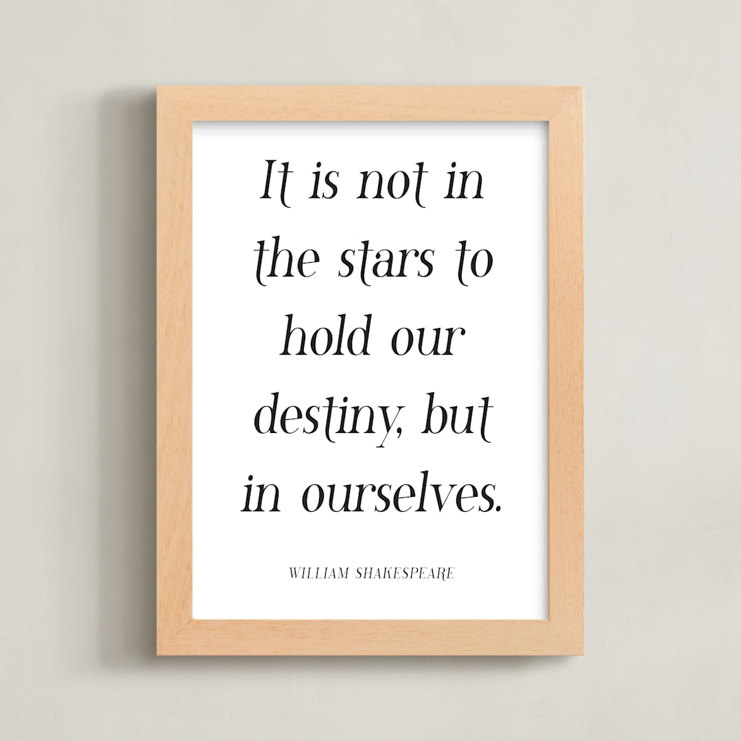 "To Hold Our Destiny" - Art Print in Black and White by Gray Star Design - Framed