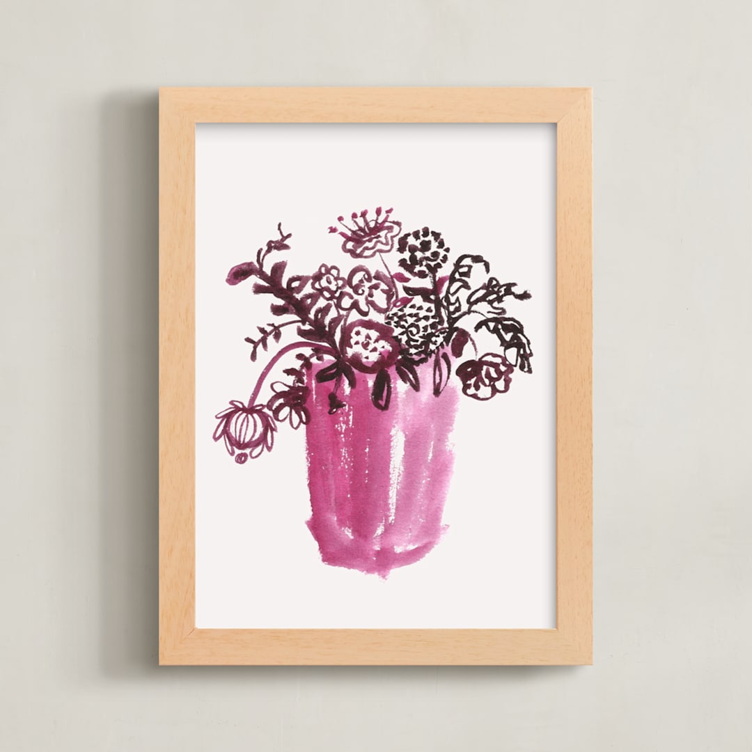 "It´s a new day 1" - Art Print in Bois de Rose by Bethania Lima - Framed