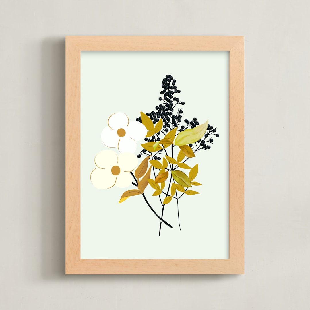 "Spring Clippings" - Art Print in Sage by Haley Warner - Framed