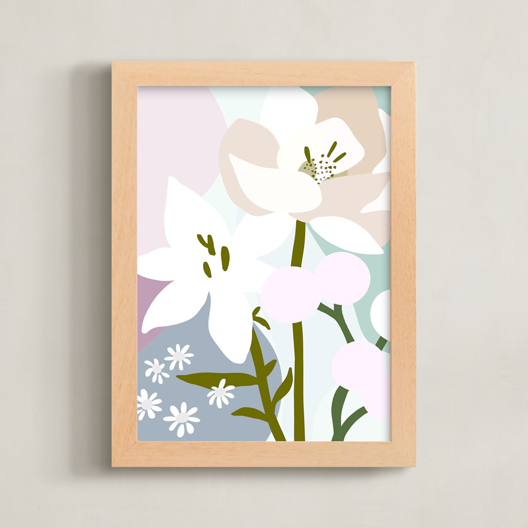 "Garden Snips" - Art Print in Lilac by Haley Warner - Framed