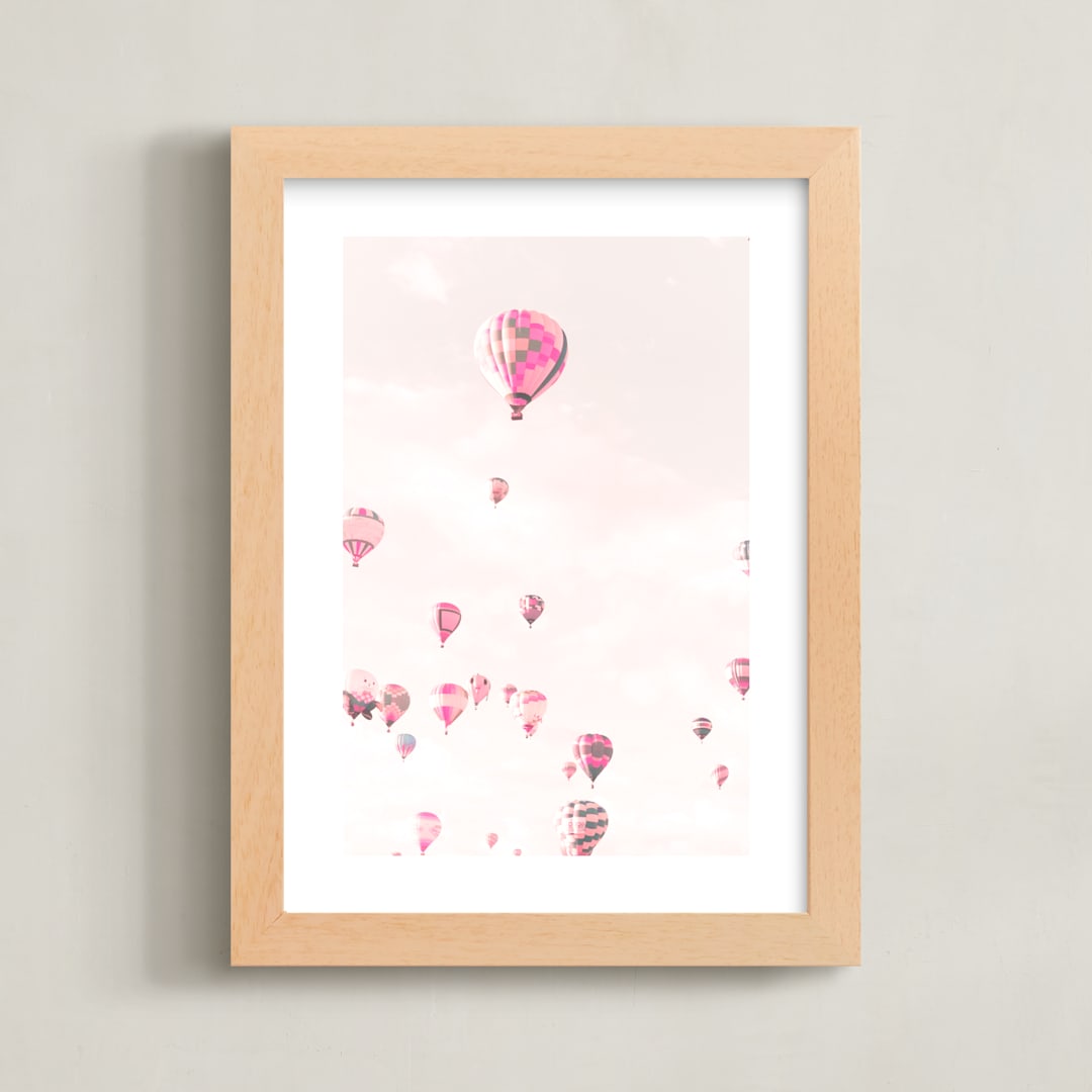 "Bon Voyage!" - Art Print in Blush pink by Caroline Mint - Framed