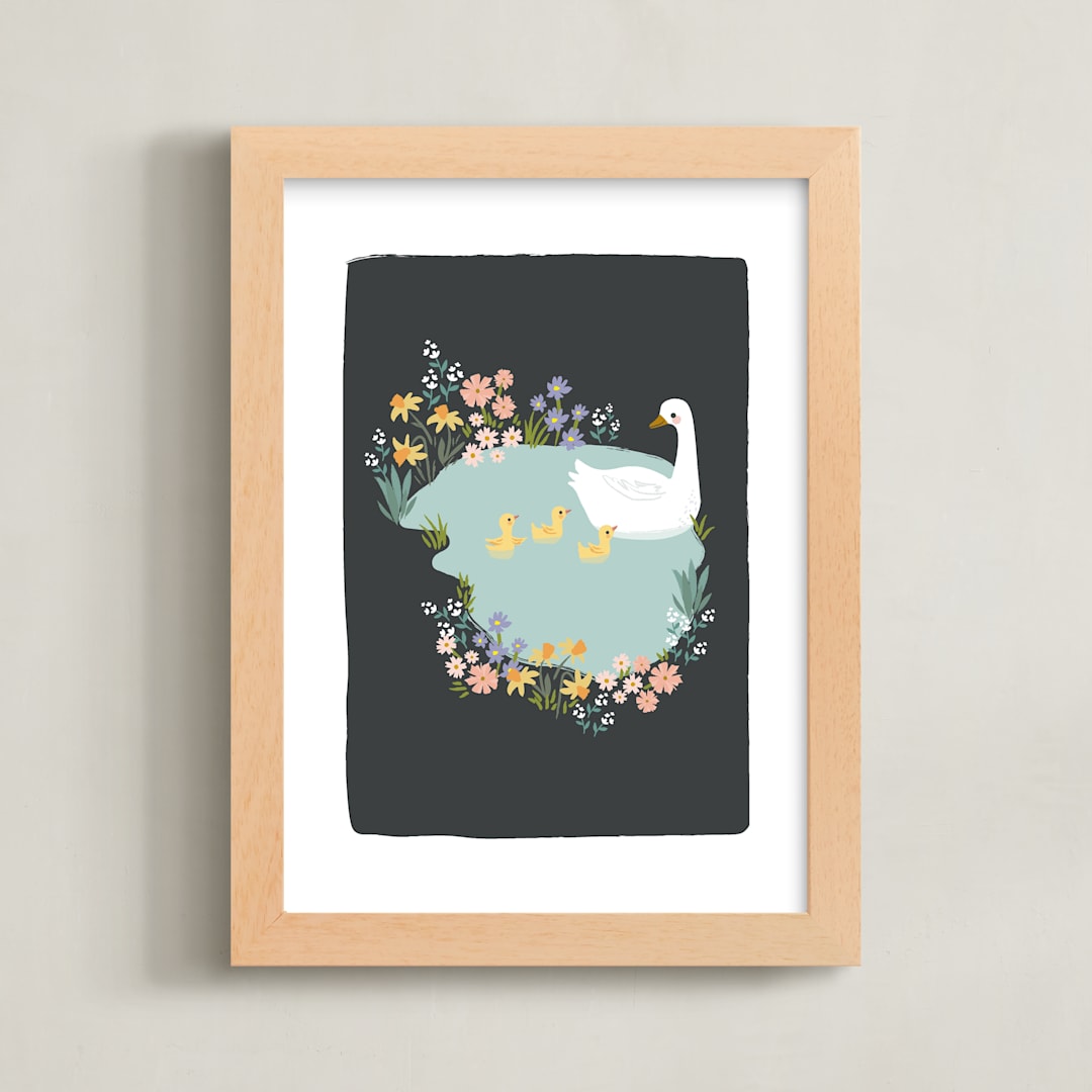 "little duck pond" - Art Print in Twilight by Karidy Walker - Framed