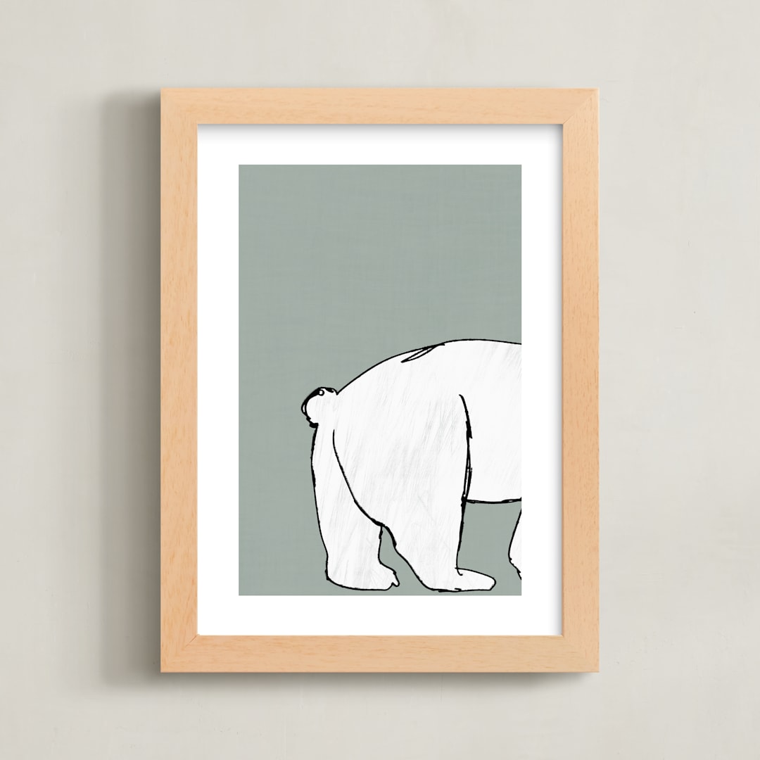 "Polar 2" - Art Print in Sage by Anne Ciotola - Framed