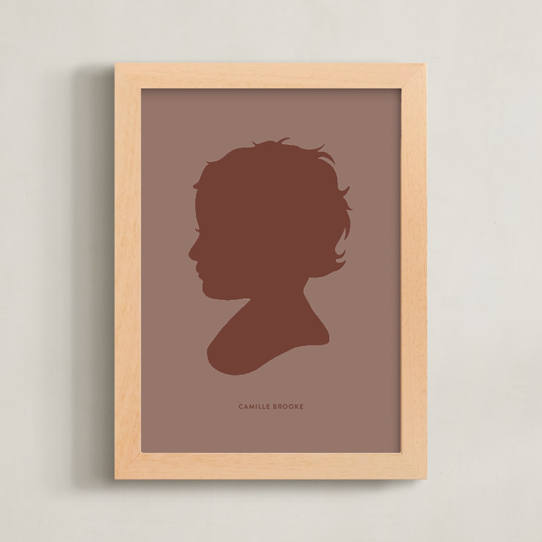 "Tone on Tone Silhouette" - Custom Print in Rustique by Minted - Framed