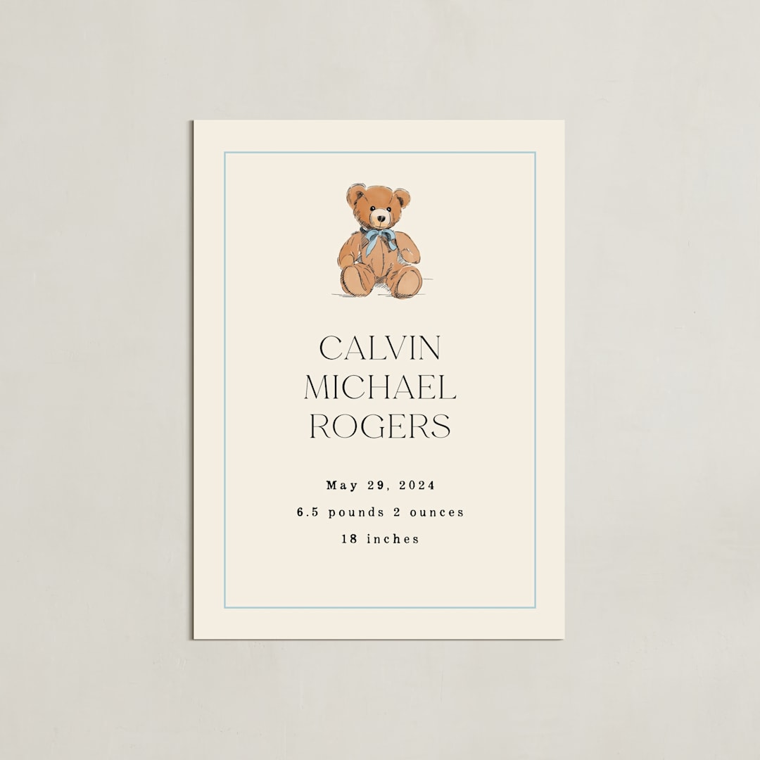 "Baby's Bear: Custom Print" - Custom Print in Frost by Becky Nimoy - Unframed