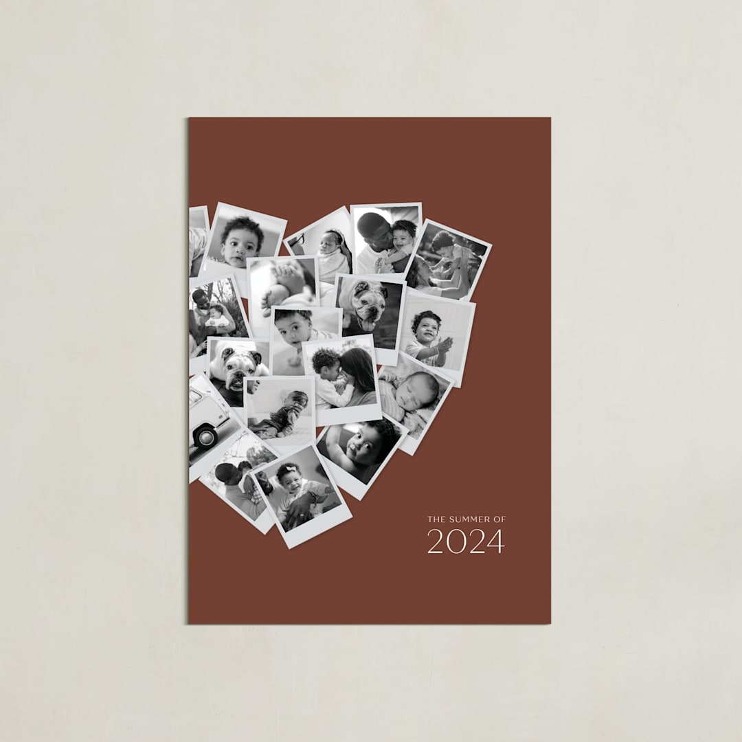 "Modern Heart Snapshot Mix® Warm Tones" - Framed Photo in Rustique by Minted - Unframed