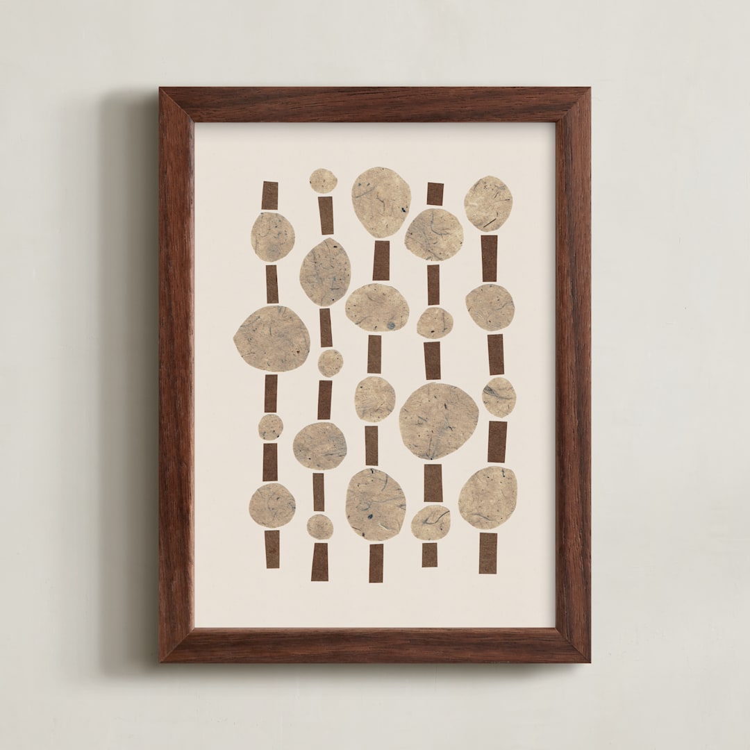 "Paper Pattern" - Art Print in Pecan Brown by Alisa Galitsyna - Framed