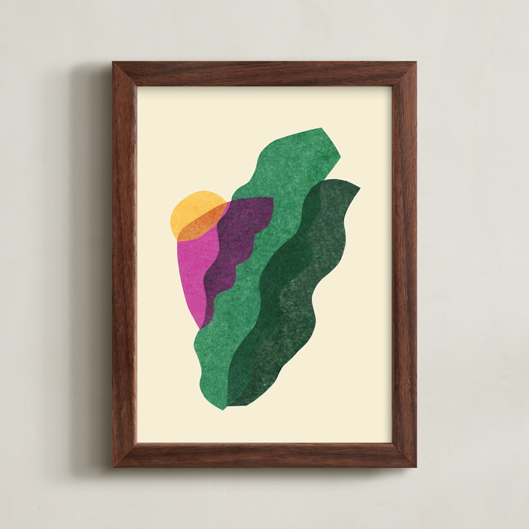 "la flor" - Art Print in Tropical Green by Carrie Moradi - Framed