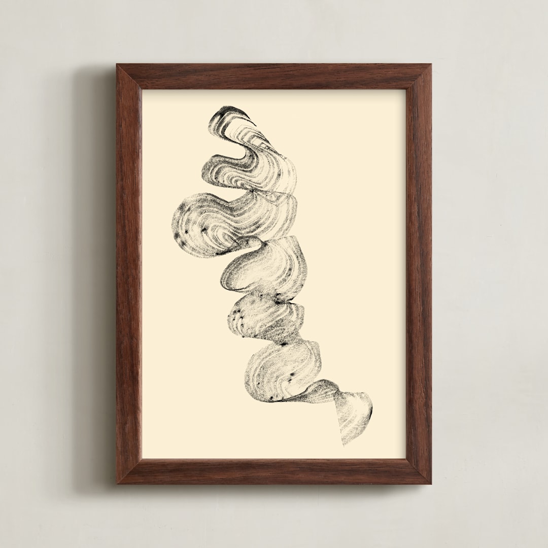 "Abstract Swirls" - Art Print in Vanilla Cream by Rebecca Johnstone - Framed